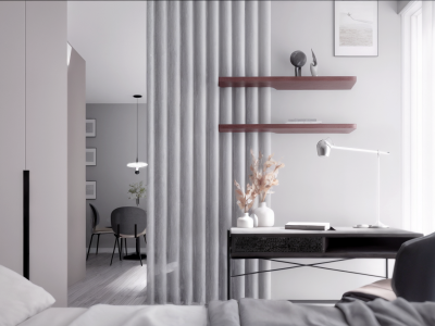 WIZUALIZACJA NR 5 SYPIALNIA Z BIUREM