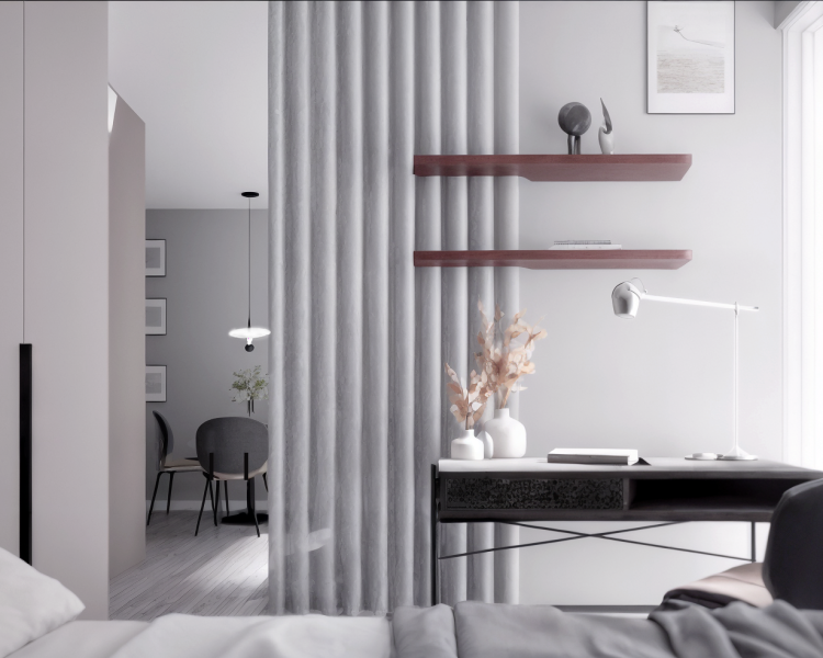 WIZUALIZACJA NR 5 SYPIALNIA Z BIUREM